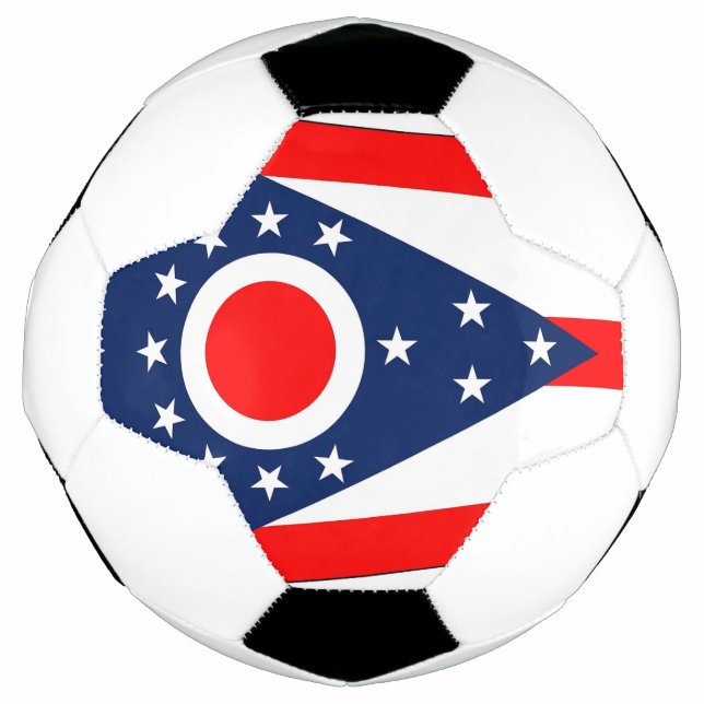Patriotischer Fußballball mit Flagge Ohio, USA Fußball (Vorderseite)