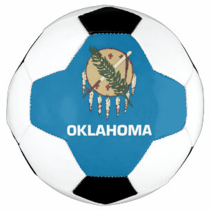 Patriotischer Fußballball mit Flagge Oklahoma, USA Fußball