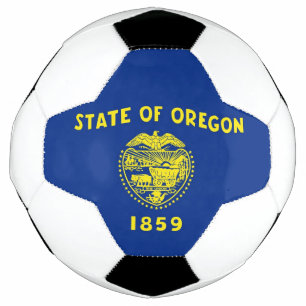 Patriotischer Fußballball mit Flagge Oregon, USA Fußball