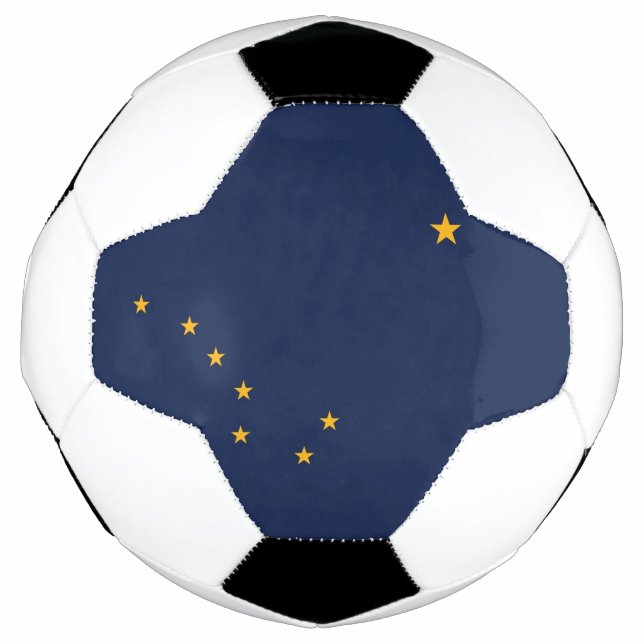 Patriotischer Fußballball mit Flagge von Alaska, U Fußball (Vorderseite)