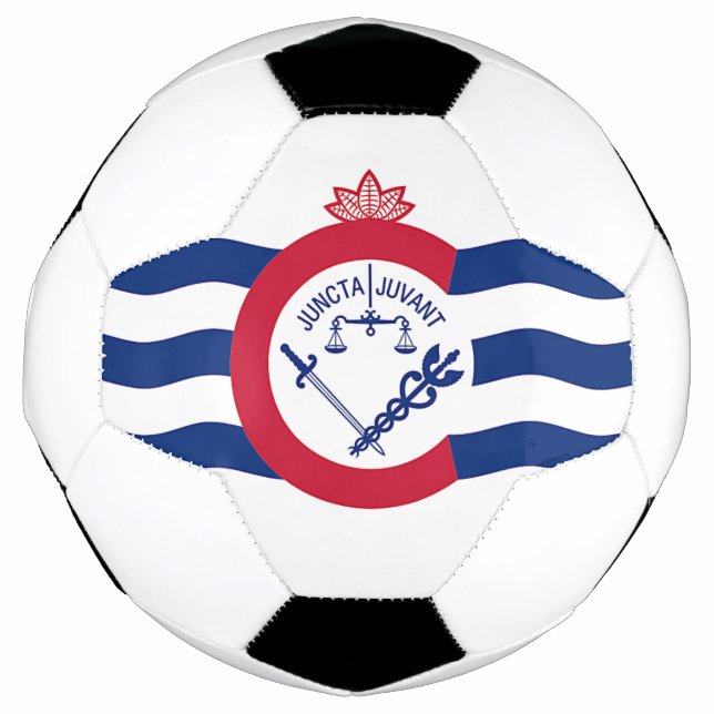 Patriotischer Fußballball mit Flagge von Cincinnat Fußball (Vorderseite)