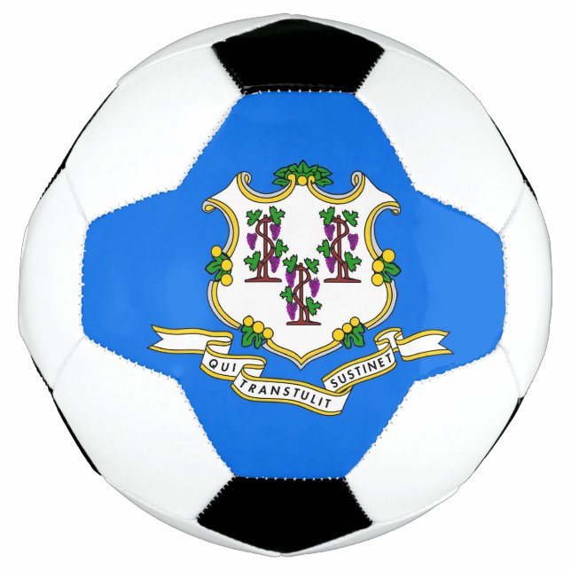 Patriotischer Fußballball mit Flagge von Connectic Fußball (Vorderseite)