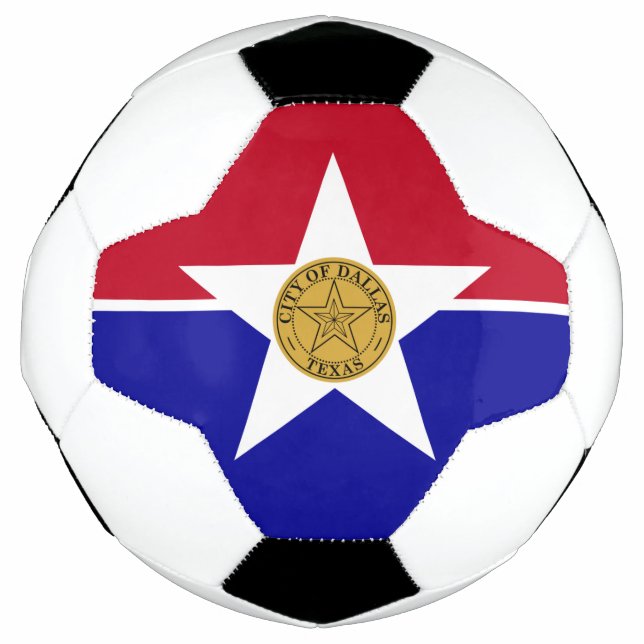 Patriotischer Fußballball mit Flagge von Dallas Fußball (Vorderseite)
