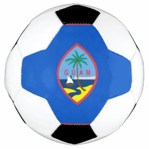 Patriotischer Fußballball mit Flagge von Guam, USA Fußball