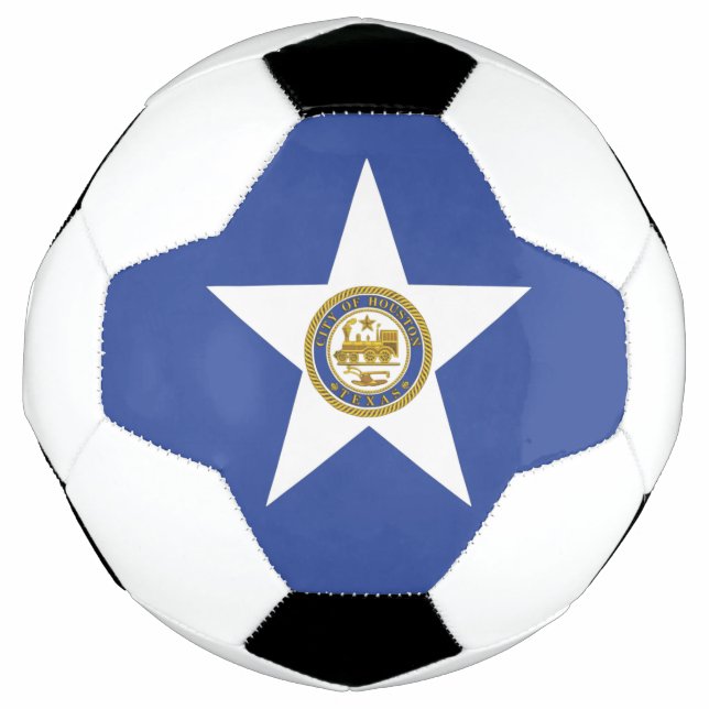 Patriotischer Fußballball mit Flagge von Houston Fußball (Vorderseite)