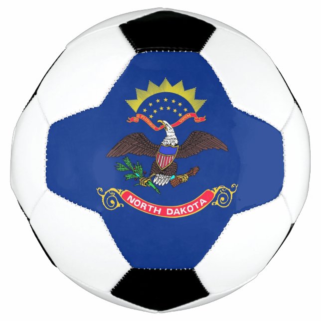 Patriotischer Fußballball mit Flagge von Nord-Dako Fußball (Vorderseite)