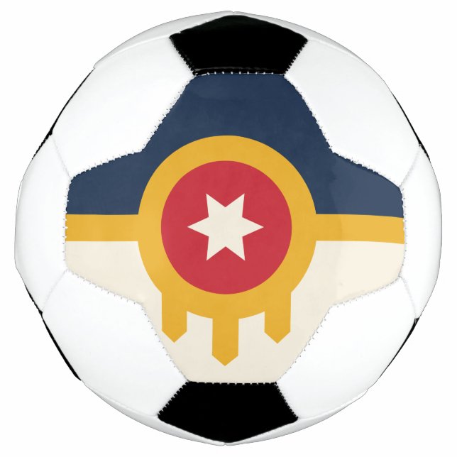 Patriotischer Fußballball mit Flagge von Tulsa, Ok Fußball (Vorderseite)