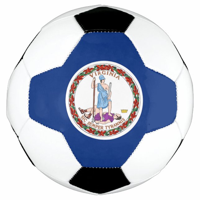 Patriotischer Fußballball mit Flagge von Virginia Fußball (Vorderseite)