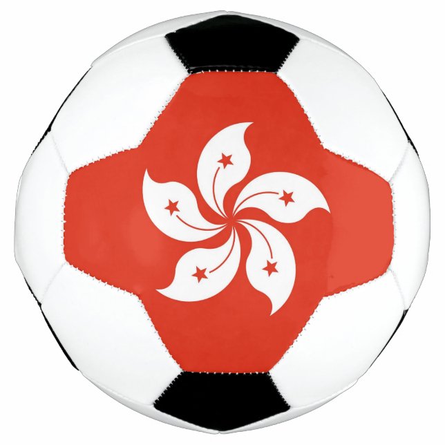 Patriotischer Fußballball mit Hongkonger Flagge Fußball (Vorderseite)