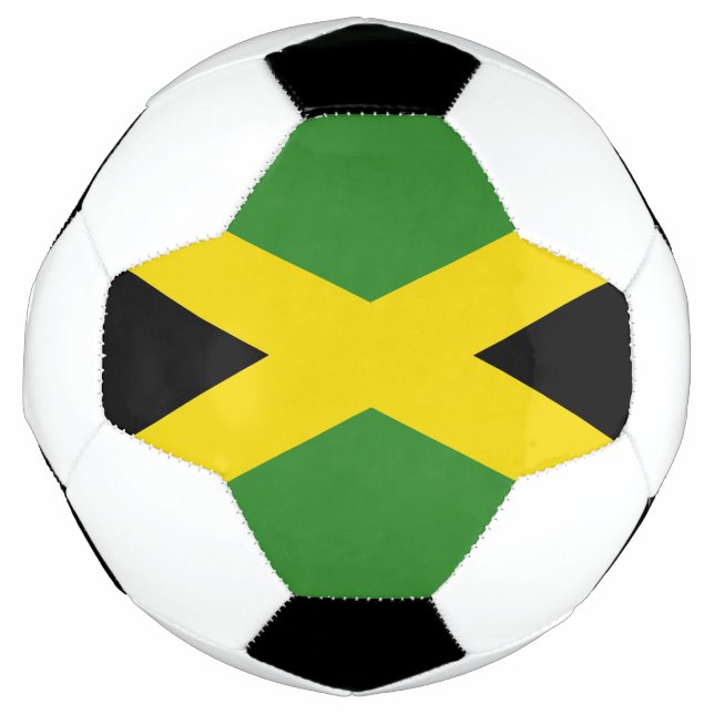 Patriotischer Fußballball mit jamaikanischer Flagg Fußball (Vorderseite)