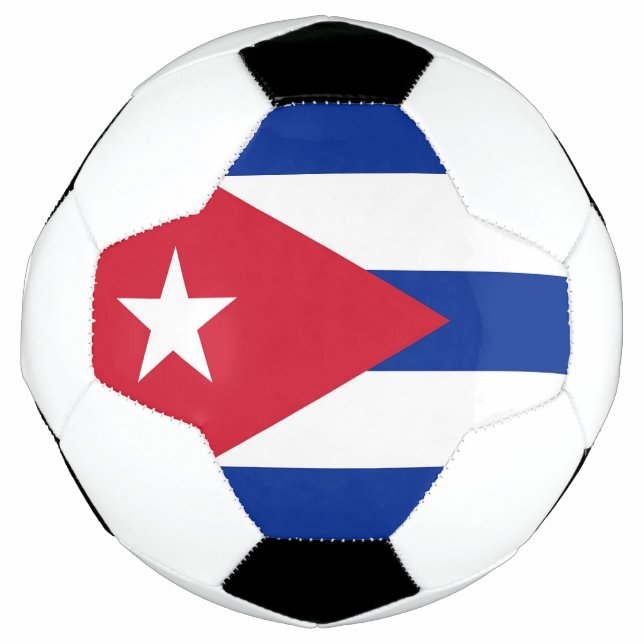 Patriotischer Fußballball mit kubanischer Flagge Fußball (Vorderseite)