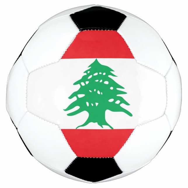Patriotischer Fußballball mit Libanon-Flagge Fußball (Vorderseite)