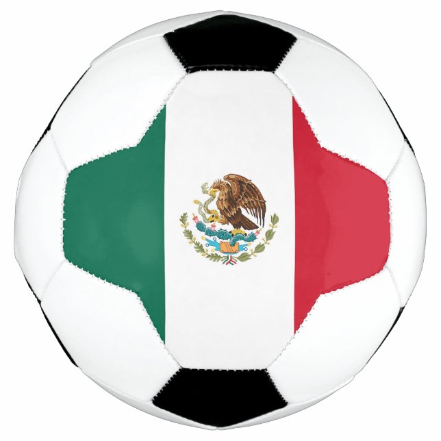 Patriotischer Fußballball mit mexikanischer Flagge Fußball (Vorderseite)