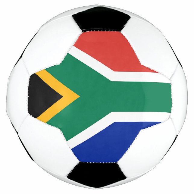 Patriotischer Fußballball mit südafrikanischer Fla Fußball (Vorderseite)