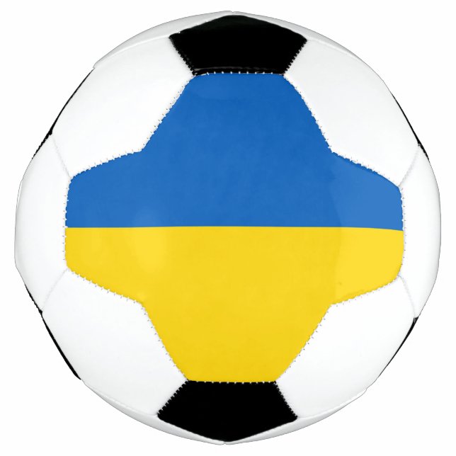 Patriotischer Fußballball mit ukrainischer Flagge Fußball (Vorderseite)