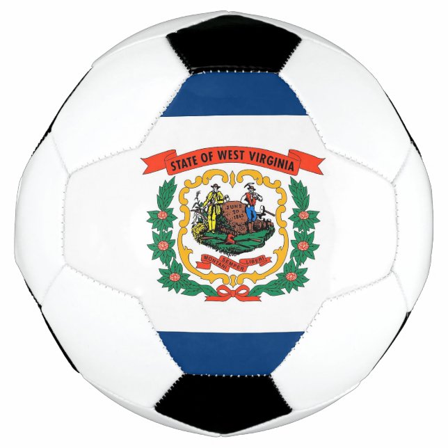 Patriotischer Fußballball mit westlicher Virginia- Fußball (Vorderseite)