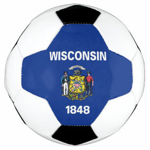 Patriotischer Fußballball mit Wisconsin-Staatsflag Fußball