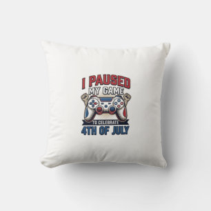 Patriotischer Gamer 4. Juli Vintage Vector Shirt_1 Kissen