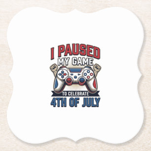 Patriotischer Gamer 4. Juli Vintage Vector Shirt_1 Untersetzer