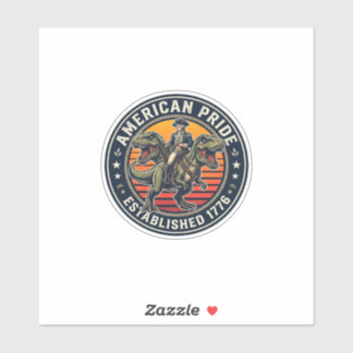 Patriotischer George Washington Reitet T-Rex Ameri Aufkleber