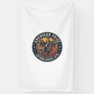 Patriotischer George Washington Reitet T-Rex Ameri Banner