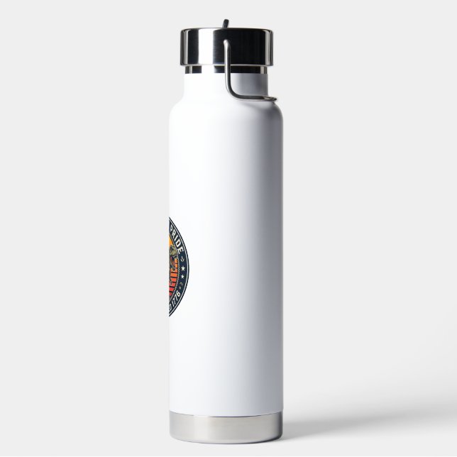 Patriotischer George Washington Reitet T-Rex Ameri Trinkflasche (Links)