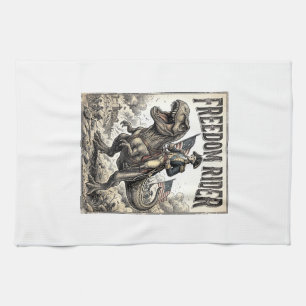 Patriotischer George Washington Reitet T-Rex Freih Geschirrtuch