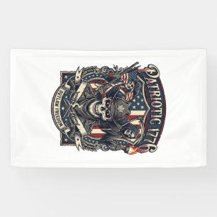 Patriotischer Gesetzloser Totenkopf Sheriff Dunkle Banner