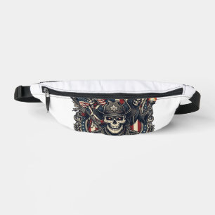 Patriotischer Gesetzloser Totenkopf Sheriff Dunkle Bauchtasche