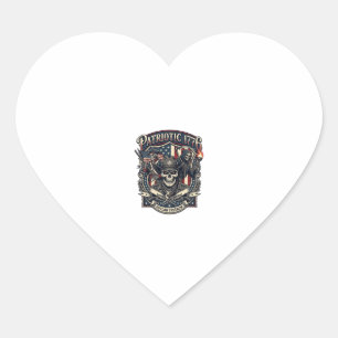 Patriotischer Gesetzloser Totenkopf Sheriff Dunkle Herz-Aufkleber