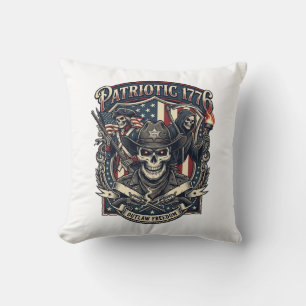 Patriotischer Gesetzloser Totenkopf Sheriff Dunkle Kissen