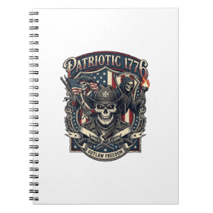 Patriotischer Gesetzloser Totenkopf Sheriff Dunkle Notizblock