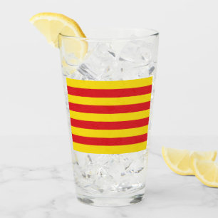 Patriotischer Glasbecher mit der Flagge Katalonien Glas