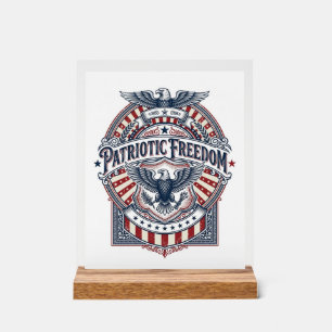 Patriotischer Glaube über Angst USA Vektorgrafik T Acrylschild
