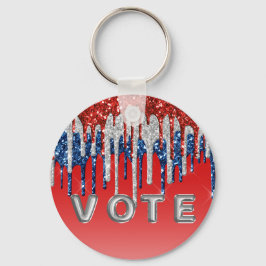 Patriotischer Glitter-Drip Americana-Wahlkampf Schlüsselanhänger