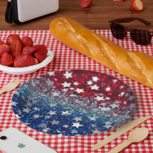 Patriotischer Glitter Pappteller