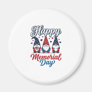 Patriotischer Gnom Frohen Gedenktag Vintage-Shirt Magnet