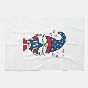 Patriotischer Gnom USA Stern Vektor-Shirt Design_1 Geschirrtuch