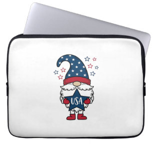 Patriotischer Gnom USA Stern Vektor-Shirt-Design_1 Laptopschutzhülle