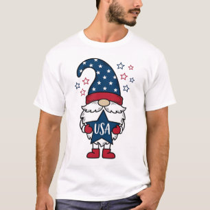 Patriotischer Gnom USA Stern Vektor-Shirt-Design_1 T-Shirt
