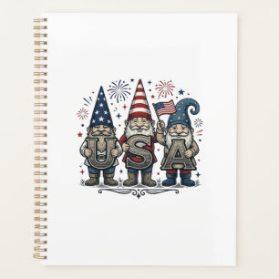 Patriotischer Gnom USA Vintage Fourth of July Shir Planer
