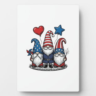 Patriotischer Gnom Vintage Gravur Vektor Design_1 Fotoplatte