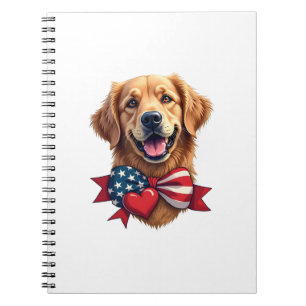 Patriotischer Golden Retriever Liebhaber Vintage-S Notizblock