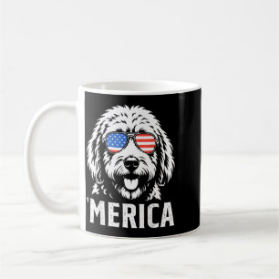 Patriotischer Goldendoodle-Hund Amerika-Amerikanis Kaffeetasse