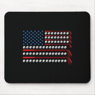Patriotischer Golf USA-Flagge Golfschläger 4. Juli Mousepad