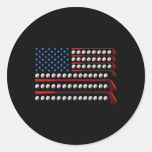 Patriotischer Golf-USA-Flagge Golfschläger 4. Juli Runder Aufkleber