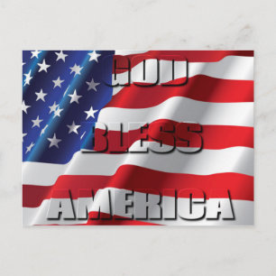 Patriotischer Gott segne Amerika auf amerikanische Postkarte