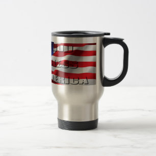 Patriotischer Gott segne Amerika auf amerikanische Reisebecher