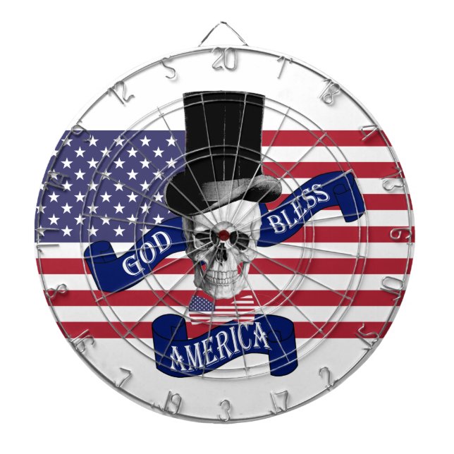 Patriotischer Gott segnen Amerika-Tätowierungsart Dartscheibe (vorne)