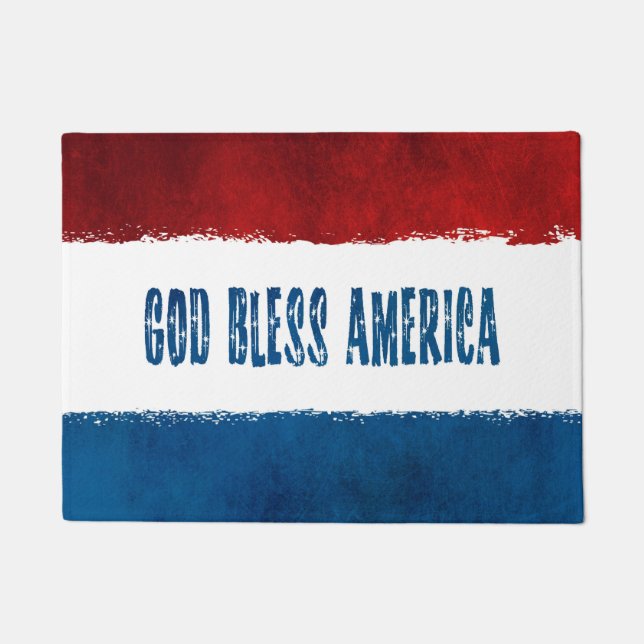 Patriotischer Gott segnen Amerika-Tür-Matte Fußmatte (Vorderseite)